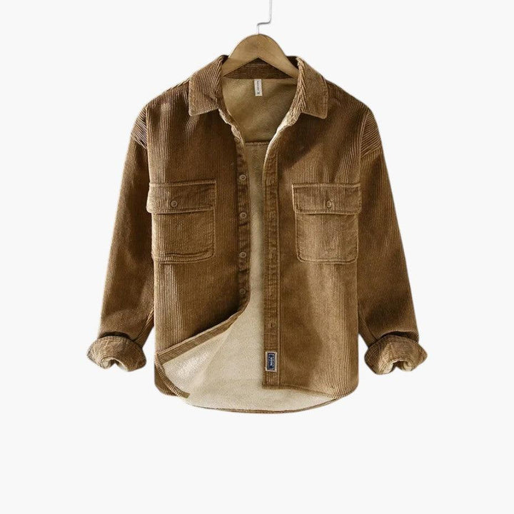 Stylish Corduroy Fleece Shirt for Men - MayfairMode