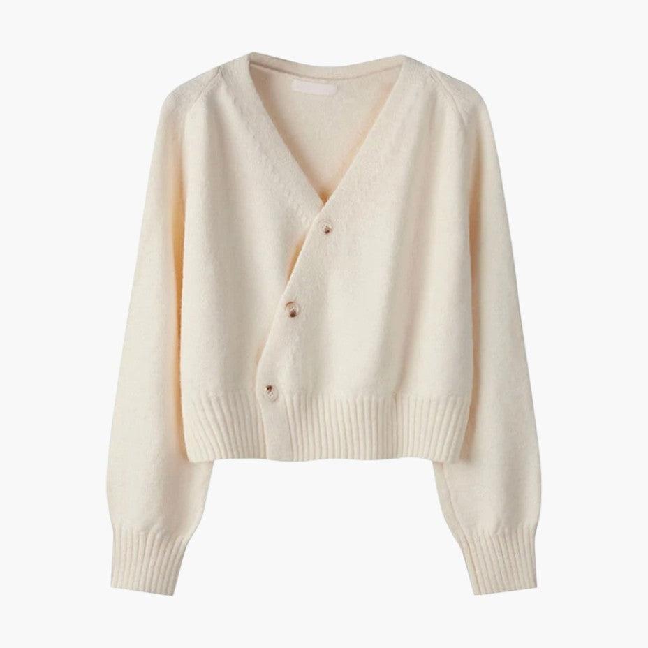 Premium Merino Wool Button Cardigan for Women - MayfairMode