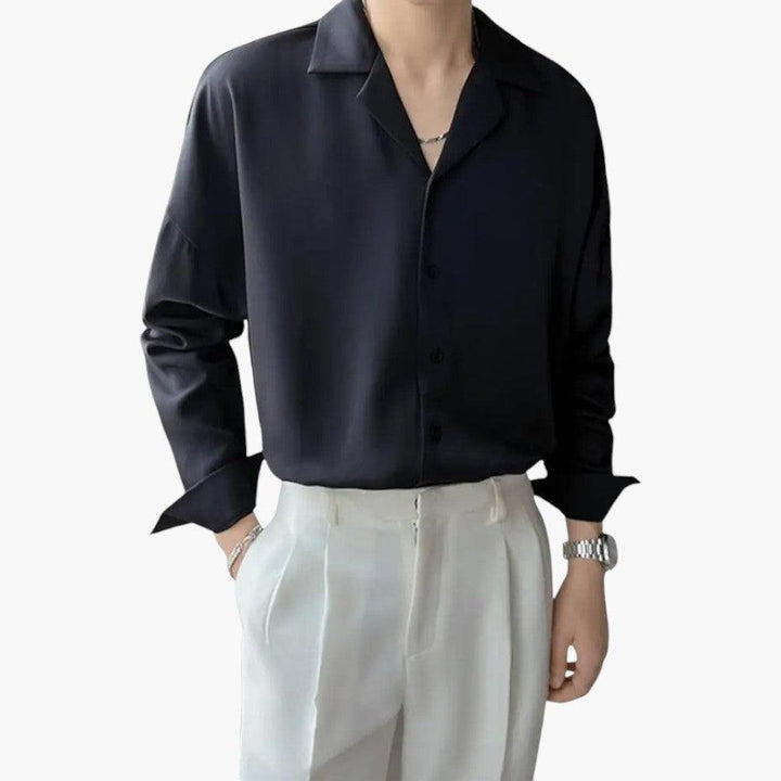 Stylish Cuban Collar Shirt for Men - MayfairMode